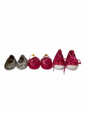 Build A Bear Workshop Shoes Bundle Pink Sandals Sequin Sneakers Sequin Flats BAB